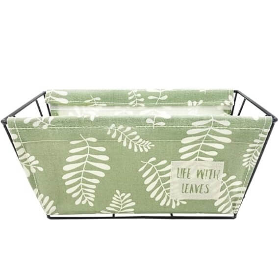 Perfect Dealz Canvas Storage Basket Metal Holder Desk Table Organizer