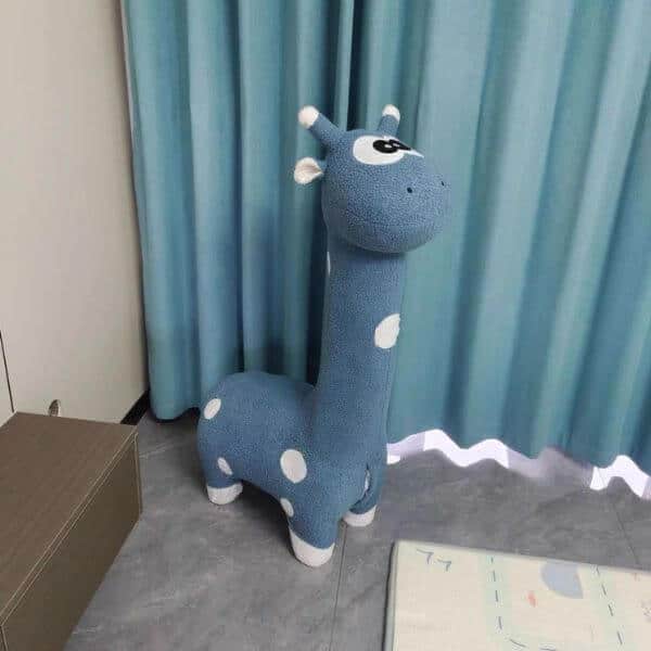 Kids Single Seater Plush Giraffe Fabric Sofa image 1