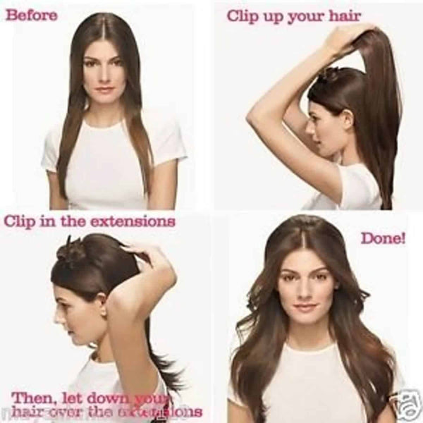Bumpits Hair Volumizer before and after styling process showing easy hair volume transformation.