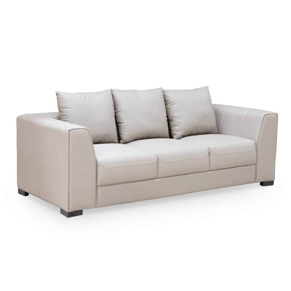 Contemporary 3-Piece Lounge Sofa Set in light beige with plush cushions for modern living.