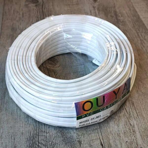 100M 3x2.5mm White Electrical Cable image 0