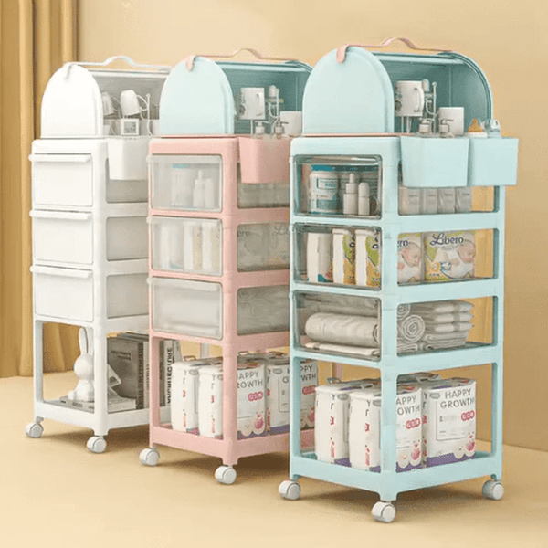 4-Tier Nursery Storage Rack for Newborn Items image 1