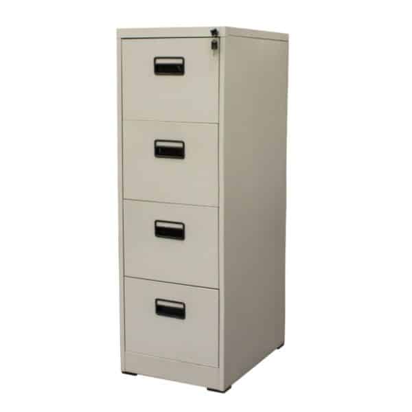 Classic Steel Office File Organizer Drawer with four vertical file storage compartments.