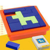 Creative Pattern Puzzle Square by Square with colorful pieces and challenge card displayed.