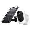 Rechargeable HD Outdoor Solar Camera 1080P With WiFi alongside solar panel for efficient outdoor surveillance.