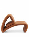 Modern Convertible Sculpture-Style Sofa Chair in unique sculptural design and warm brown color.