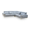 Plush L-Shaped Genuine Leather Corner Sofa with comfortable cushions and elegant design.