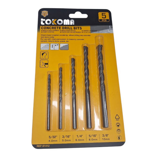 5-Piece Concrete Drill Bit Set