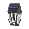 Solar Motion-Activated Wall Lamp with solar panel and bright LED lights for outdoor lighting.