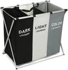 Perfect Dealz 3 Compartment Laundry Hamper Collapsible Aluminium Basket