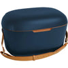 10L Hard Shell Cooler Box in navy with a brown strap, ideal for keeping drinks cool on the go.