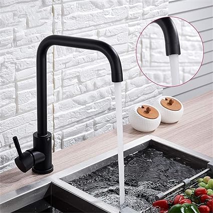 Deck Mounted Kitchen Mixer with 360-degree swivel spout for modern kitchens, stylish and functional faucet design.