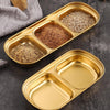 Perfect Dealz 15 cm Gold Stainless Steel Mini Compartment Dipping Bowls
