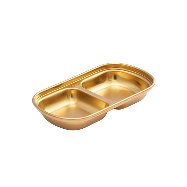 Perfect Dealz 15 cm Gold Stainless Steel Mini Compartment Dipping Bowls