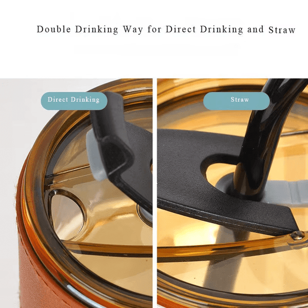 Perfect Dealz 400ml Coffee Cup Sipper Glass Tumbler with Lid and Straw