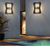 Solar Motion Wall Light installed on an exterior wall, providing illumination in a rainy outdoor setting.