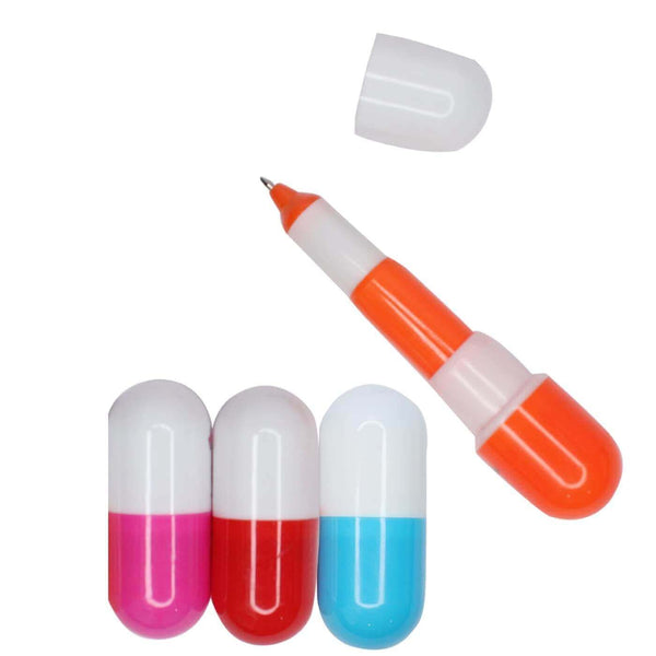 Capsule-Shaped Writing Pen in multiple colors with a playful capsule design for smooth writing.