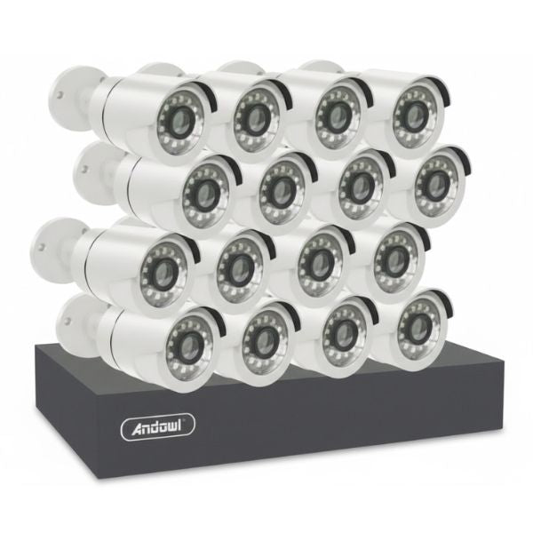 16 Channel Camera Surveillance Kit with 16 high-definition CCTV cameras for comprehensive security monitoring.