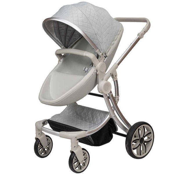 2 in 1 Luxury Leather Egg Shell Strollers Baby Pram image 1