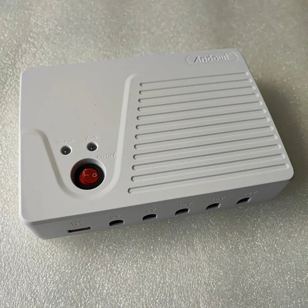 WiFi UPS 15000mAh Battery Backup for Routers & Modems with LED indicator and ports.