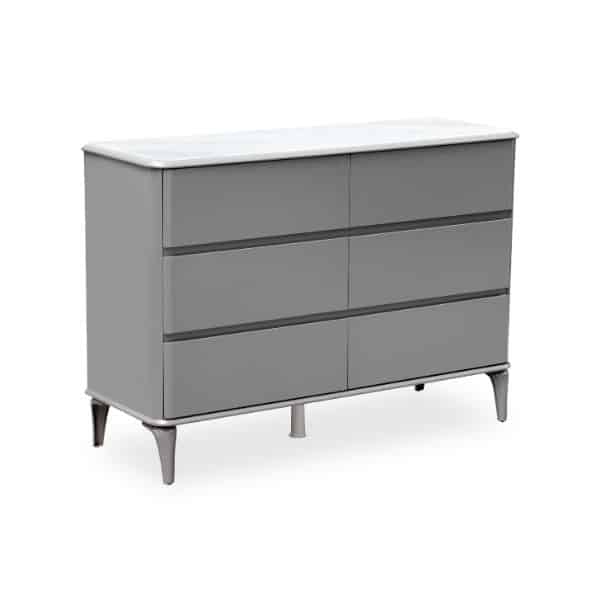 Modern Grey 6 Drawer Storage Chest with sleek design and six spacious drawers for organized storage.