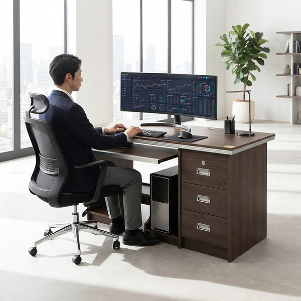 1.2m Office Desk with 3 Drawers