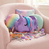Purple Unicorn Crossbody Bag with vibrant colors and playful design, surrounded by pretend play accessories.