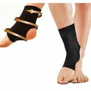 Ankle Compression Braces shown on a foot, featuring support for mobility and comfort in a stylish design.