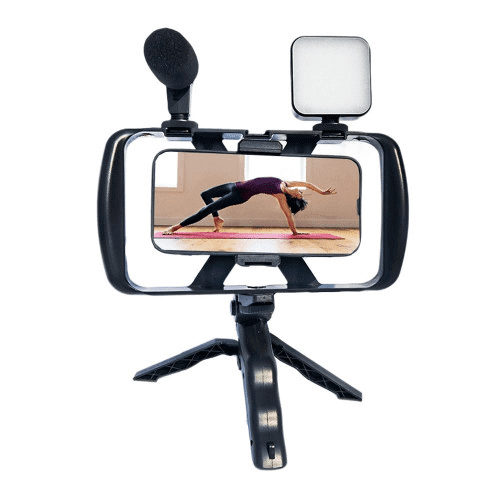 Perfect Dealz Professional Live Broadcast LED Tripod with Microphone for Content Creators