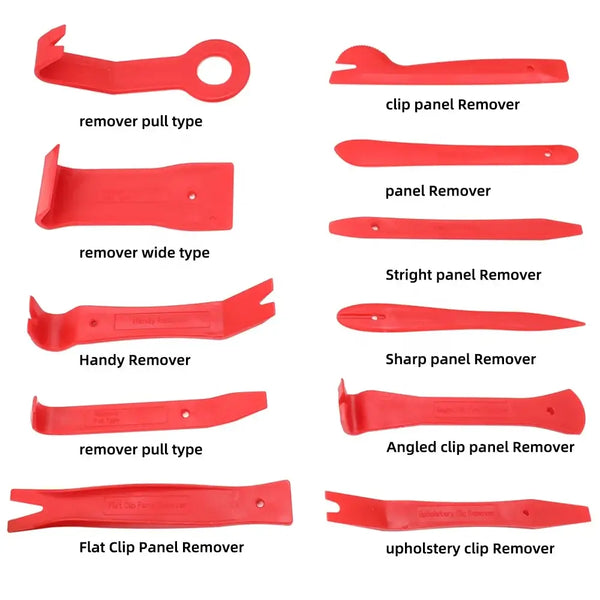 19-Piece Car Trim & Panel Removal Tool Kit with various tools including pull types and panel removers for automotive work.