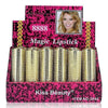 Aloe Vera Temperature Colour-Changing Lipstick by Kiss Beauty displayed in a vibrant pink box with multiple gold tubes.