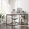 Home Office Computer Writing Work Desk 120cm with modern design, featuring an ergonomic chair and shelving.