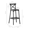 Modern Vintage Plastic Bar Chair dimensions showing height, width, and seat measurements for easy reference.