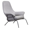 Zen Lounge Chair in a modern minimalist design with gray upholstery and sleek black frame.