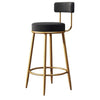 Modern Upholstered Dining Chair in black with gold legs, stylish and comfortable for kitchen or dining areas.