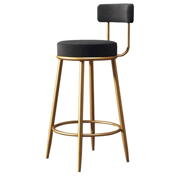 Modern Upholstered Dining Chair in black with gold legs, stylish and comfortable for kitchen or dining areas.