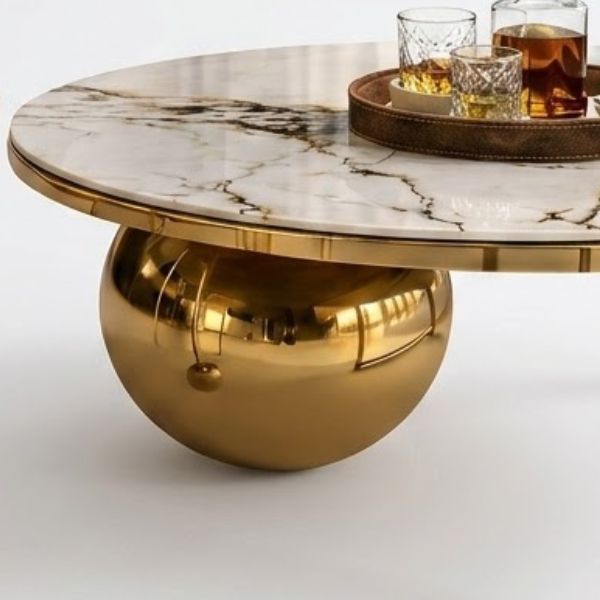 Luxury Marble and Gold Nesting Coffee Table Set