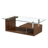 Tempered Glass Top Coffee Table with Oak Base featuring a sleek design and durable materials for modern living rooms.