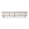 Arabelle Luxe Modern Marble Finish TV Stand featuring a sophisticated design and gold accents.