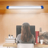Portable Solar LED Emergency Light System installed above a workspace with a person seated at a desk.