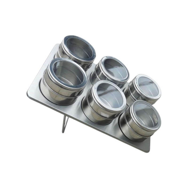 Perfect Dealz Stainless Steel Magnetic Spice Rack 6 Piece