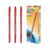 12 pcs Semi Gel Pens Red 0.5mm packaging and pens shown in red color, designed for smooth writing.