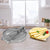 Silver Aluminium Tortilla Press with fresh tortillas in a modern kitchen setting