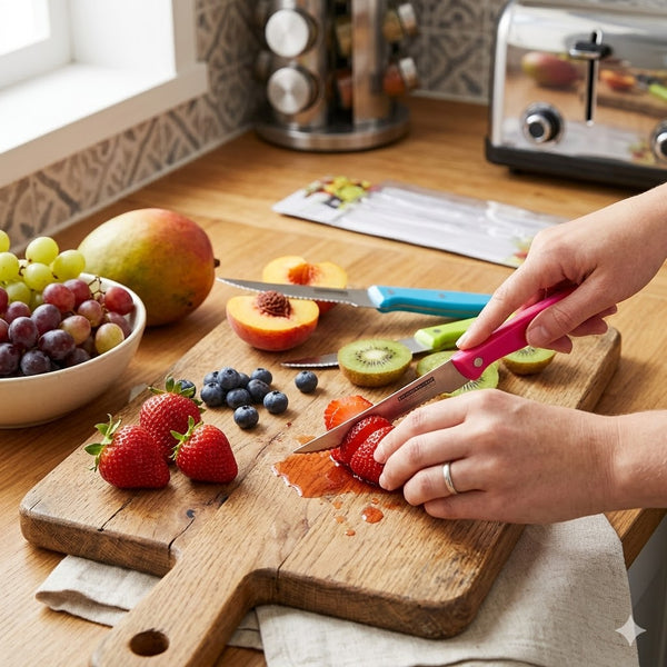 6-Piece Coloured Stainless Steel Fruit Knife