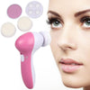 5 in 1 Facial Skin Care Electric Massager Scrubber with attachments for facial treatments and skincare routine.
