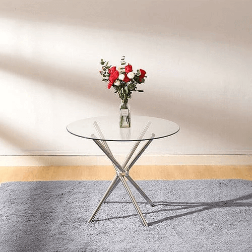 Perfect Dealz Clear View Round Glass Dining Table