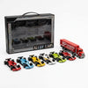 7-Piece Die-Cast Alloy Racing & Rescue Vehicle Gift Set featuring colorful racing cars and a rescue truck.