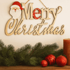 Festive Christmas Plaque 24 cm – Holiday Wall Décor Accent with Santa and decorations
