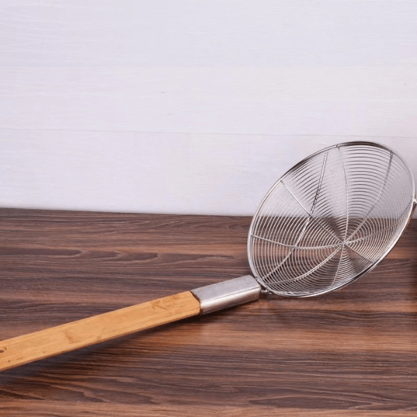 Stainless Steel Wooden Handle Mesh Strainer 30CM image 2