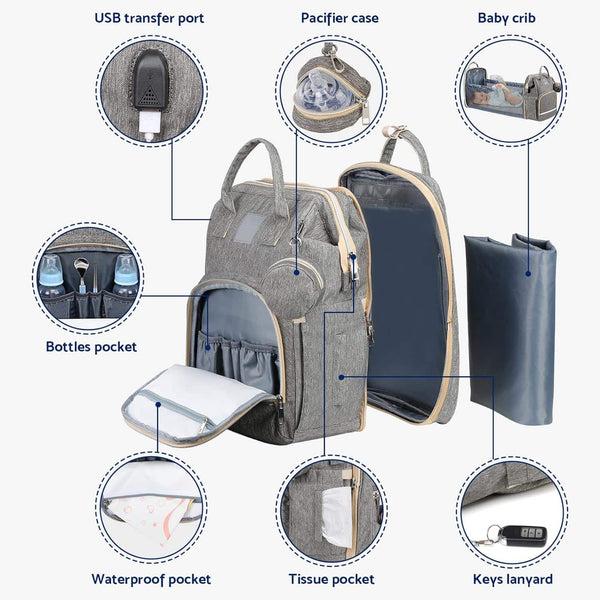 Portable Folding Crib Mommy Bag Bed Backpack image 4